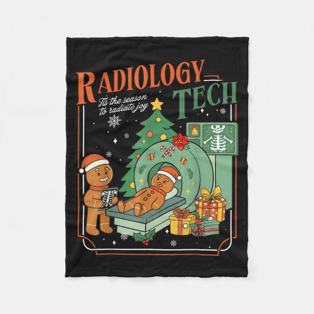 Christmas Radiology Tech Funny Gingerbread Man Rad Fleecedecke (Vorderseite)