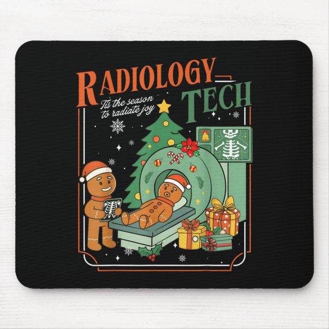 Christmas Radiology Tech Funny Gingerbread Man Rad Mousepad (Vorne)