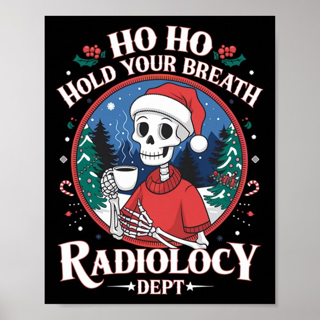 Christmas Radiology Tech Skeleton Xray Tech Ct Mri Poster (Vorne)