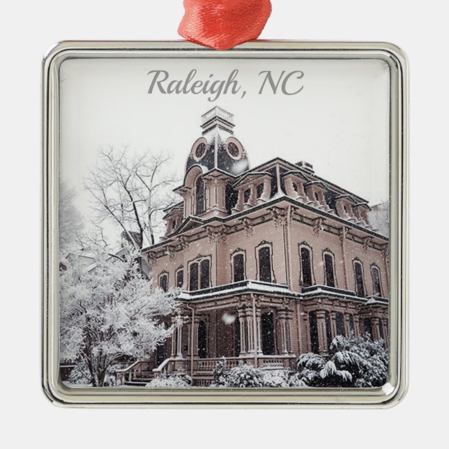 Christmas Raleigh NC North Carolina Architektur Ornament Aus Metall (Vorne)