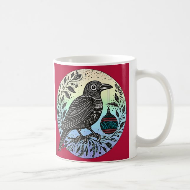 Christmas Raven Kaffeetasse (Rechts)