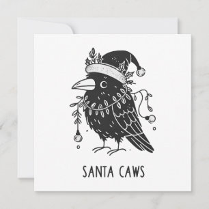 Christmas Raven Santa Caws Feiertagskarte