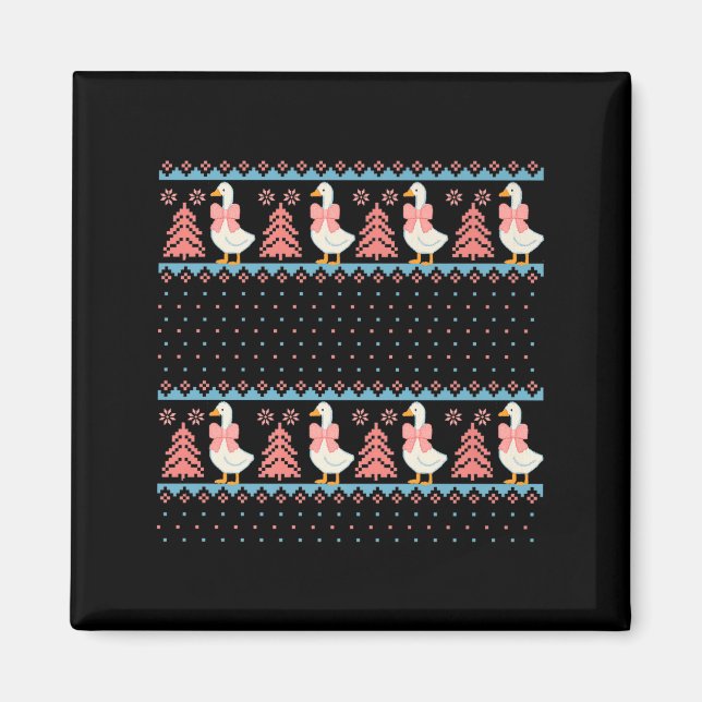 Christmas Rch Goose Ugly Sweater Pajama Xmas Tree  Magnet (Vorne)