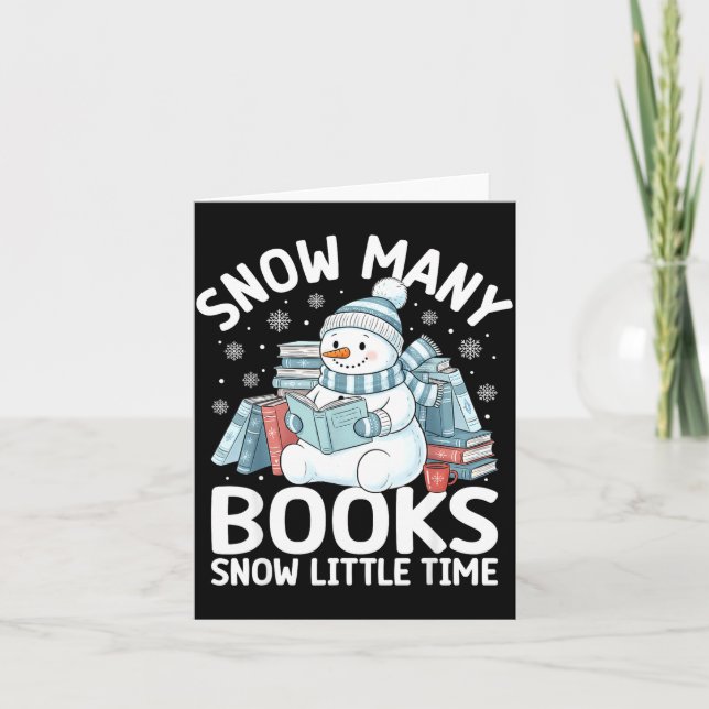 Christmas Reading Snowman So Many Books Men Women  Karte (Vorderseite)