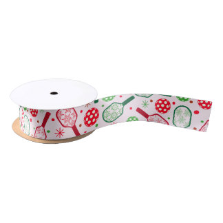 Christmas Red and Green Pickleball Paddles  Satinband