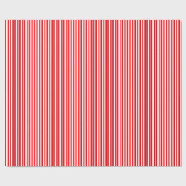 Christmas Red and White Stripes Geschenkpapier (Saum)