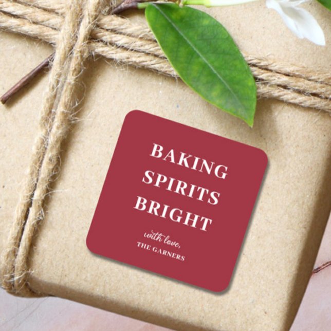 Christmas Red Baking Spirits Square Sticker (Von Creator hochgeladen)