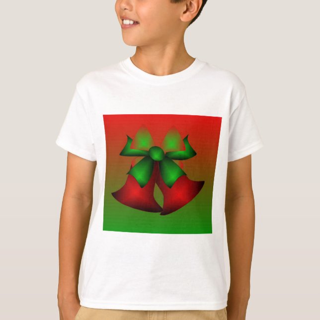 Christmas Red Bells Schlichter T - Shirt (Vorderseite)