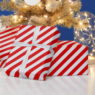 Christmas Red Candy Stripe Geschenkpapier