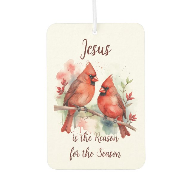 Christmas Red Cardinal Jesus Reason for Season Autolufterfrischer (Vorderseite)
