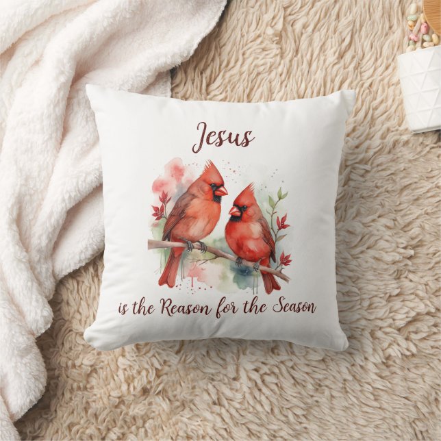 Christmas Red Cardinal Jesus Reason for Season Kissen (Decke)