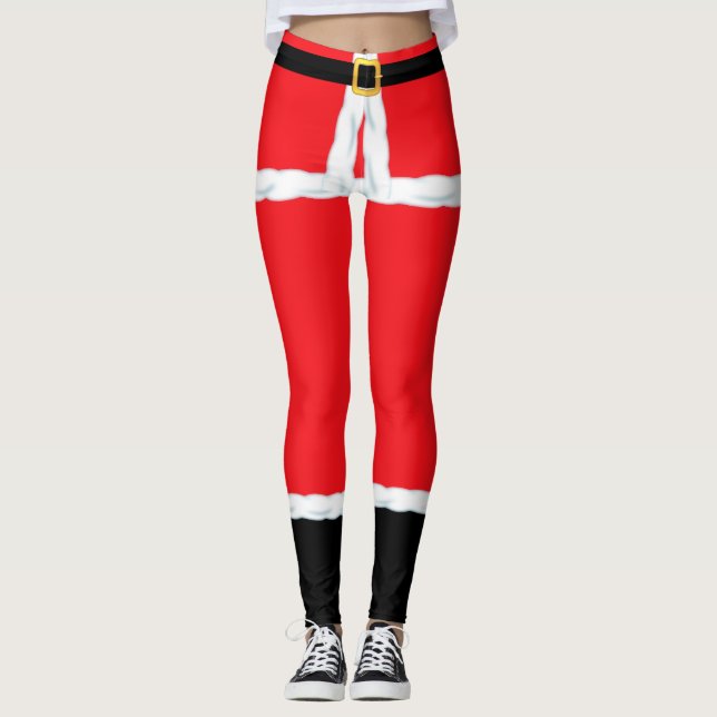 Christmas Red Elf Santa Claus Leggings (Vorderseite)