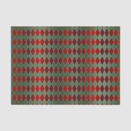 Christmas Red Gold Green Harlequin Seidenpapier