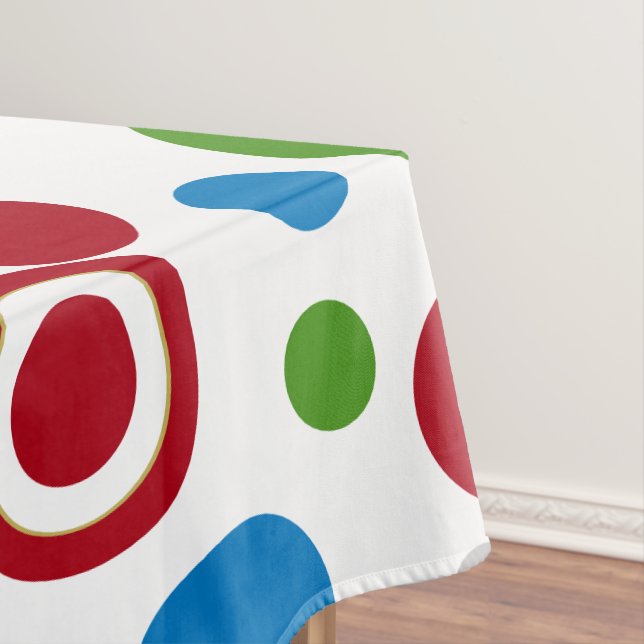 Christmas Red Green Blue Gold Geometric Muster Tischdecke (Beispiel)