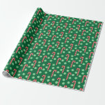 Christmas Red Green Candy Cane Geschenkpapier<br><div class="desc">Rotes und grünes Candy Cane Packpapier für Weihnachten und Feiertag Geschenkverpackung.</div>