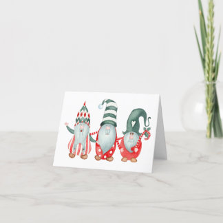 Christmas Red Green Gnome Elf Feiertagskarte