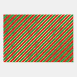 CHRISTMAS RED GREEN GOLD URLAUB PATTERNS GESCHENKPAPIER SET