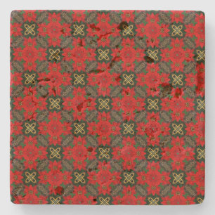 Christmas Red Green Modern Pattern Steinuntersetzer
