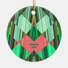 ~ CHRISTMAS Red Green Shades 2024 Keramik Ornament