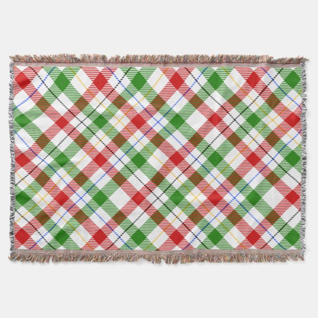 Christmas Red Green White Flannel Plaid Design  Decke (Vorderseite)