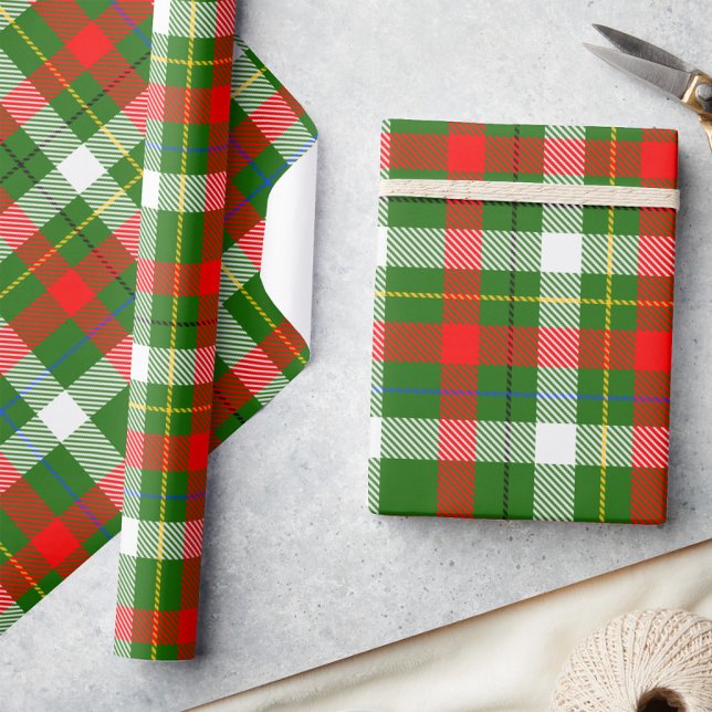 Christmas Red Green White Flannel Plaid Design  Geschenkpapier (Von Creator hochgeladen)