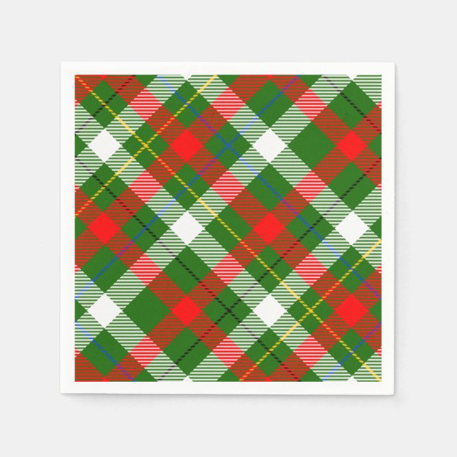 Christmas Red Green White Flannel Plaid Design  Serviette (Vorderseite)