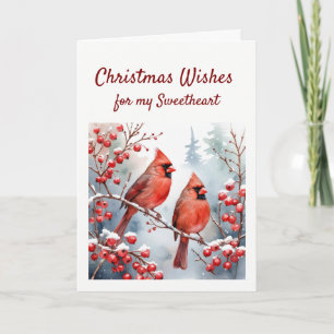 Christmas Red Kardinal Bird Sweetheart Friend Feiertagskarte