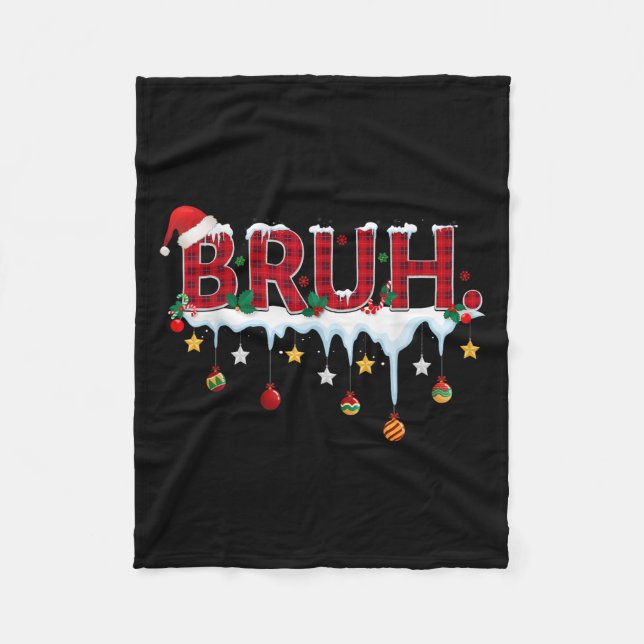 Christmas Red Kariert Bruh Funny Teens Boys Kids X Fleecedecke (Vorderseite)