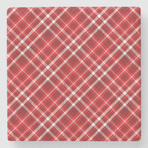 Christmas Red Kariert Pattern Design-62667 Steinuntersetzer