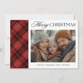 Christmas Red Plaid  Photo Holiday Card Feiertagskarte