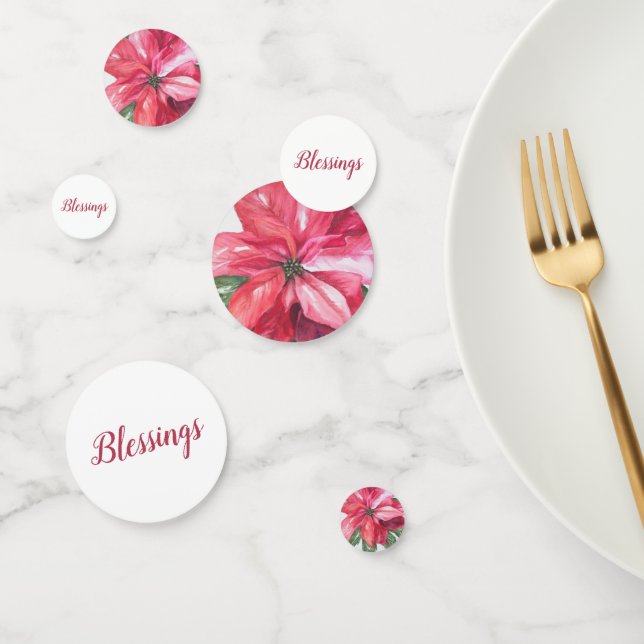 CHRISTMAS RED POINSETTIA-BLUME KONFETTI (Gruppe)