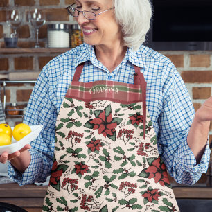 Christmas Red Poinsettia Floral Schürze