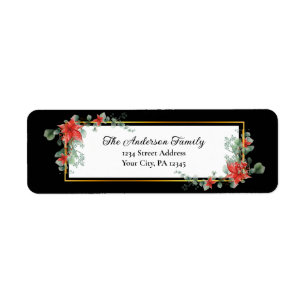 Christmas Red Poinsettia Floral Watercolor