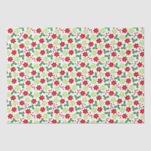 Christmas Red Poinsettia Green Holly-Geschenk Seidenpapier