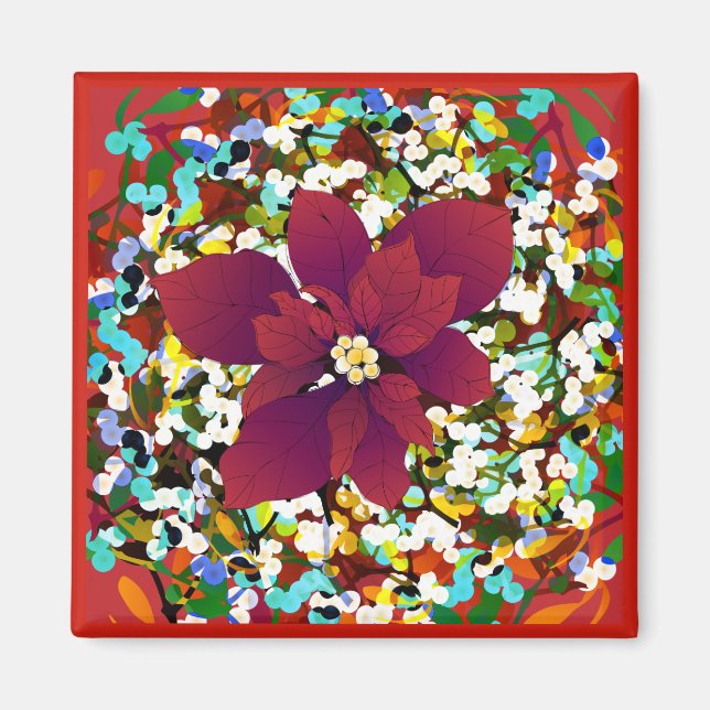 Christmas Red Poinsettia Magnet (Vorne)