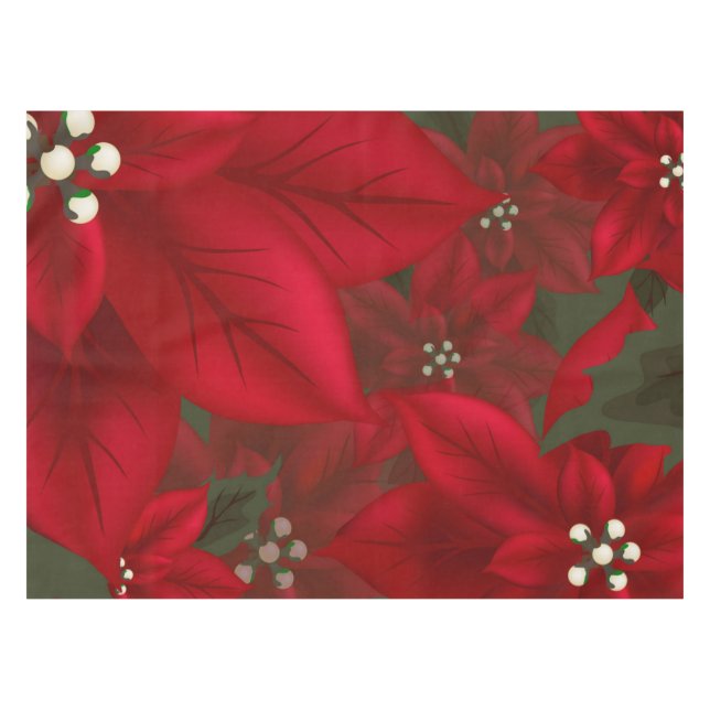 Christmas Red Poinsettia Tableclout Tischdecke (Vorderseite (Horizontal))