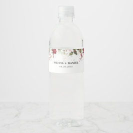 Christmas Red Poinsettia Wedding Wasserflaschenetikett