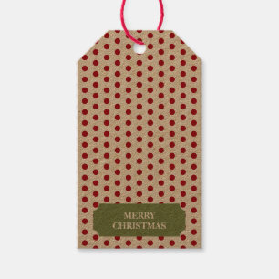 Christmas Red Polka Dots Geschenkanhänger