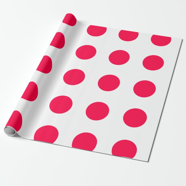 Christmas Red Polka Dots White Template Elegant Geschenkpapier (Ungerollt)
