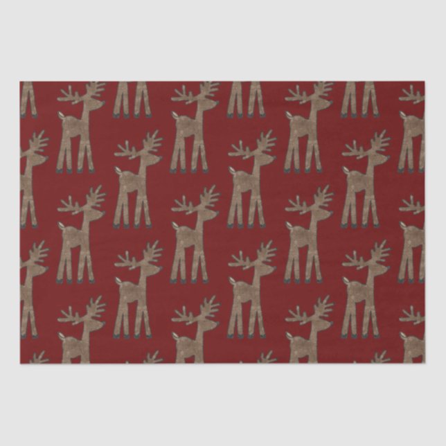 Christmas Red Reindeer Seidenpapier (Vorderseite)