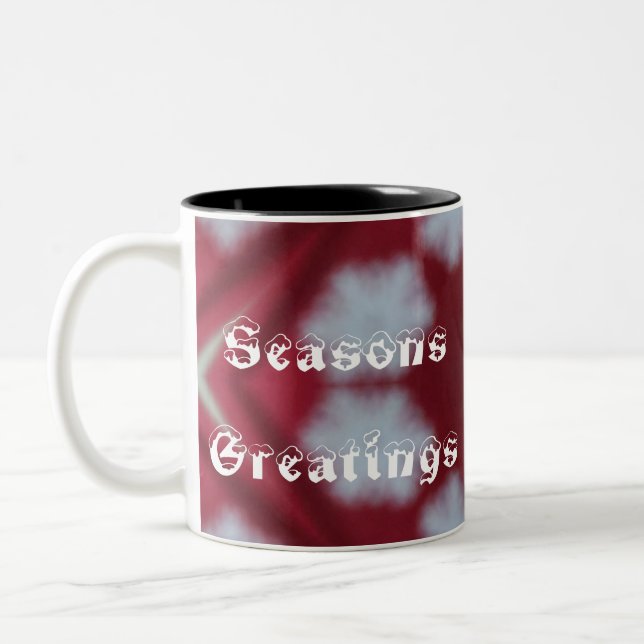 Christmas Red Seasons Greatings Kaffeetasse Tasse (Links)