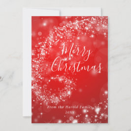 Christmas Red Sparkling Minimalistisch Stylish Scr Feiertagskarte