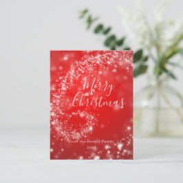 Christmas Red Sparkling Minimalistisch Stylish Scr Feiertagspostkarte