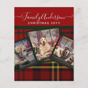 CHRISTMAS Red Tartan Foto Collage Flyer