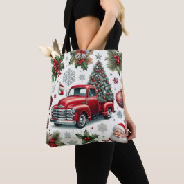 Christmas Red Truck and Santa Pattern 