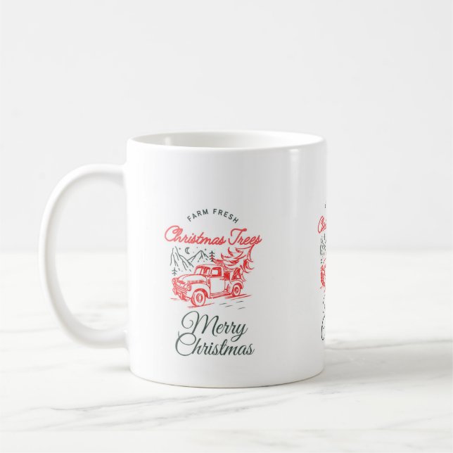 Christmas Red Truck von Sommer Hamilton Coffee Tas Kaffeetasse (Links)