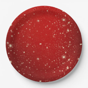 Christmas Red Twinkle Pappteller