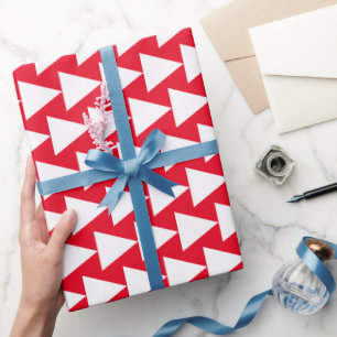 Christmas Red White Abstrakt Geschenkpapier