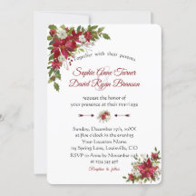 Christmas Red White Poinsettia Wedding