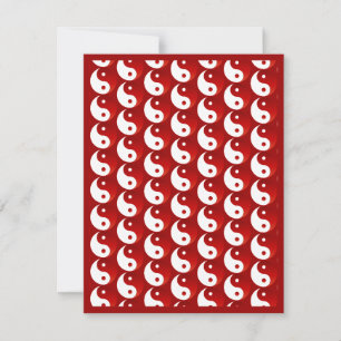 Christmas Red Yin & Yang Pattern Einladung
